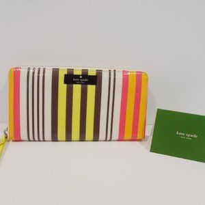 Kate Spade Multi-Stripe Coated Canvas Wallet